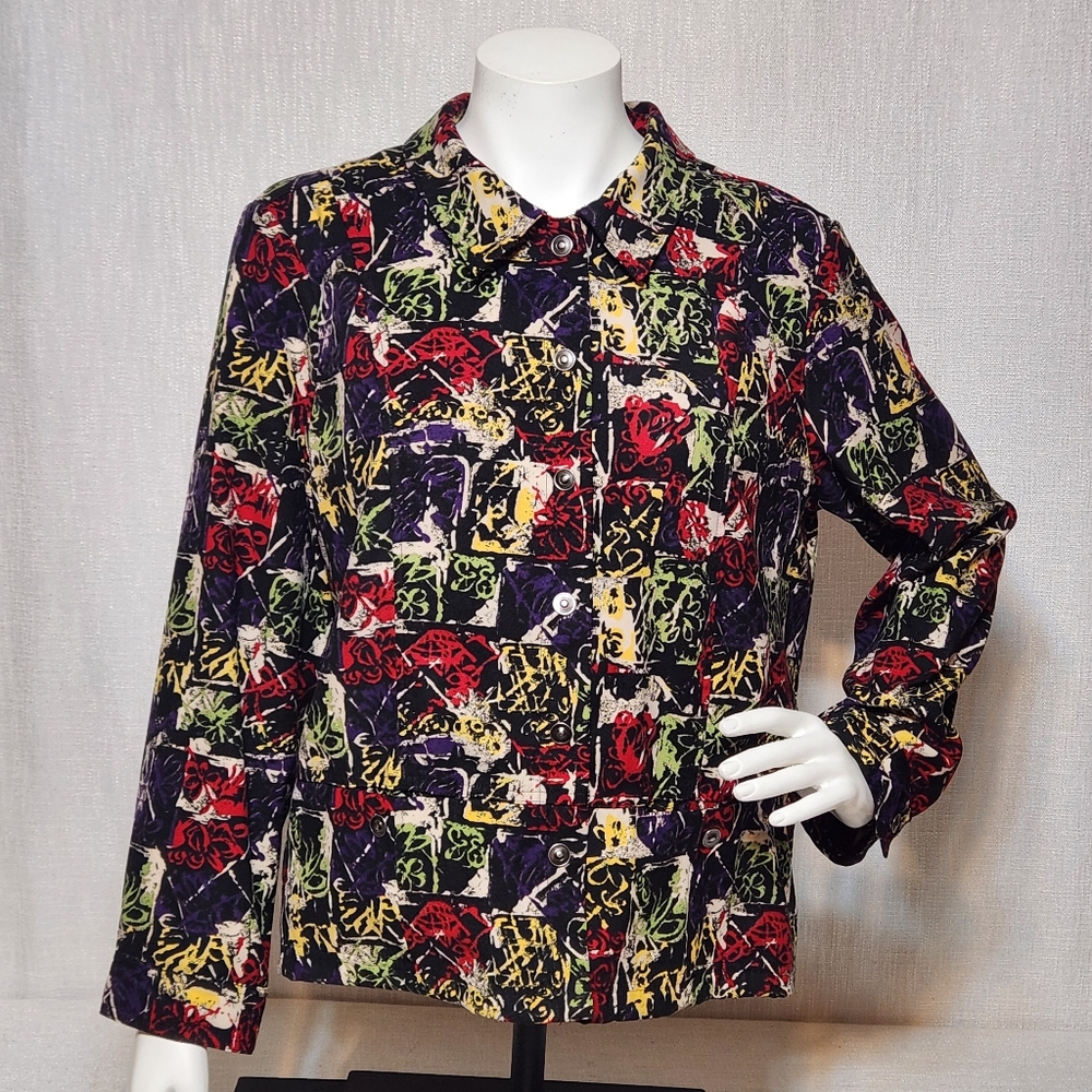 Christopher & Banks Blazer Snaps Colorful Petite XLarge PXL